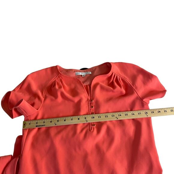 Trina Turk Short Sleeve Button Front‎ Detail Shift Dress Belted Sash Women’s 6 - Picture 5 of 9